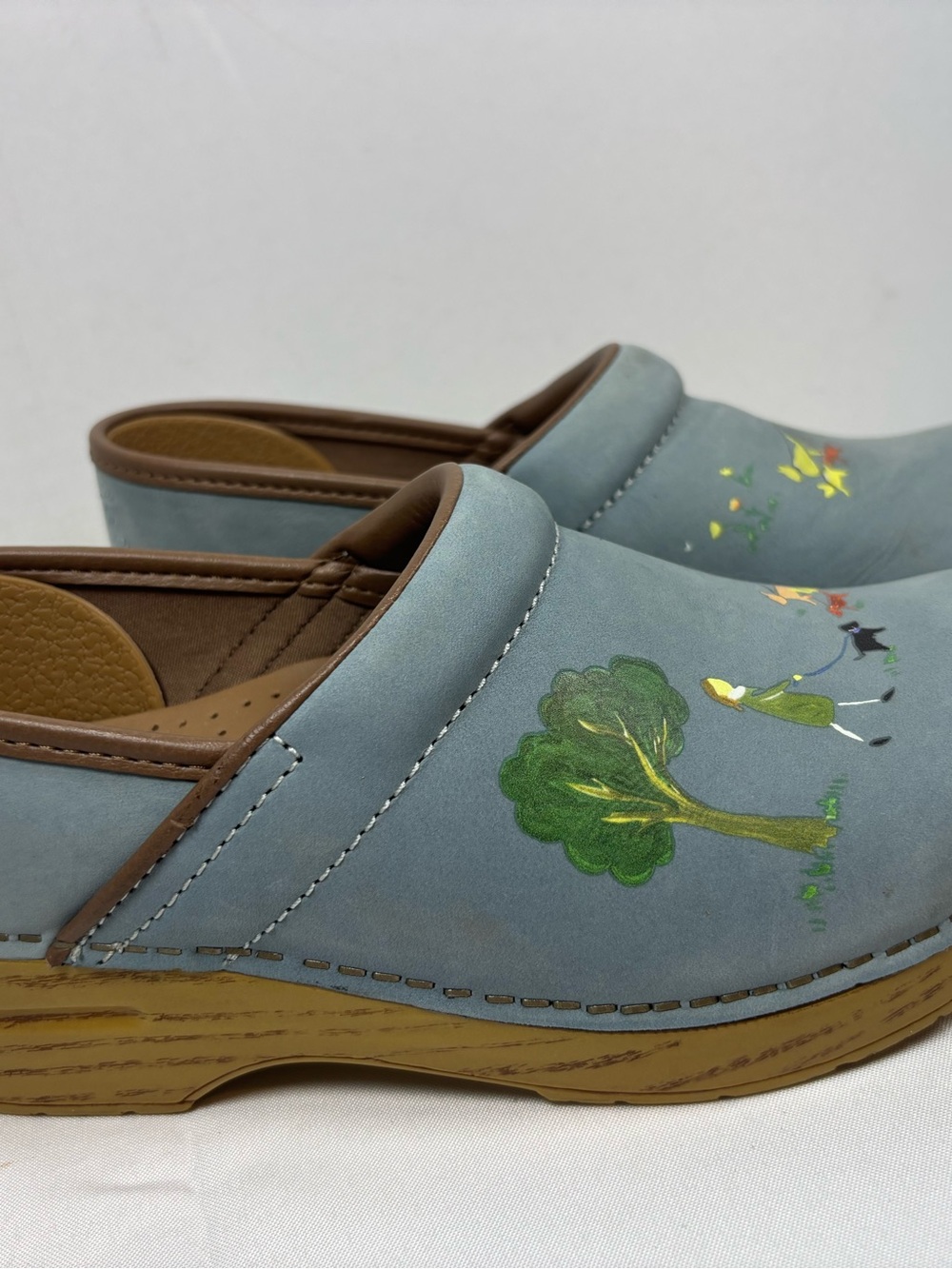 Dansko Twin Pro Dog Walkers Milled Nubuck Womens Clogs Blue/Brown Size 37 - Picture 15 of 15